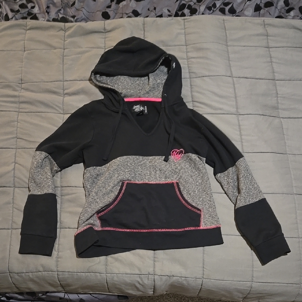 Metal Mulisha Black and Gray Sweater with Pink Accents